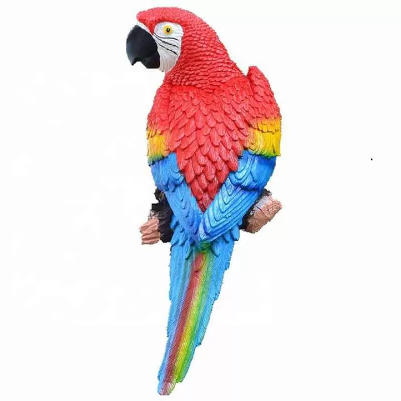 Wall Tree Hanging Parrot Home Decors Resin Bird Craft&Gift Garden Hanging Sculpture Nature Lovers Tropical Bird Collectors Decor