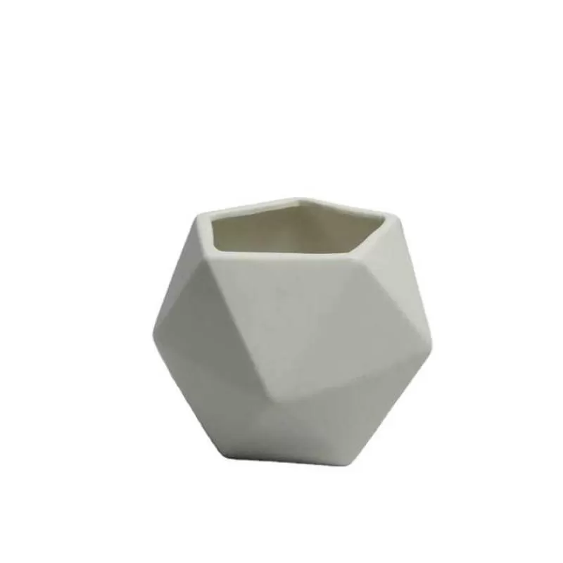 Nordic Ceramic Flowerpot Creative Simple Iron Wrought Succulent Flower Pot Round Set Geometric Flowerpots Personality Mini Tray