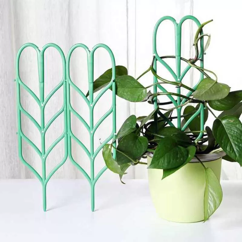 Garden Green Leaf Shape HIPS Plant Stakes Hot Plastic Climbing Plant Trellis Support for Decoration Plants