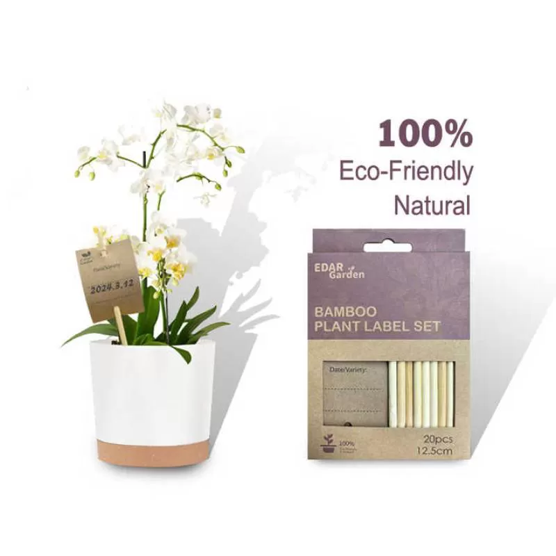 5 Inch Bamboo Plant Label Set Eco Friendly Package Plant Name Tags Sticks for Seeds