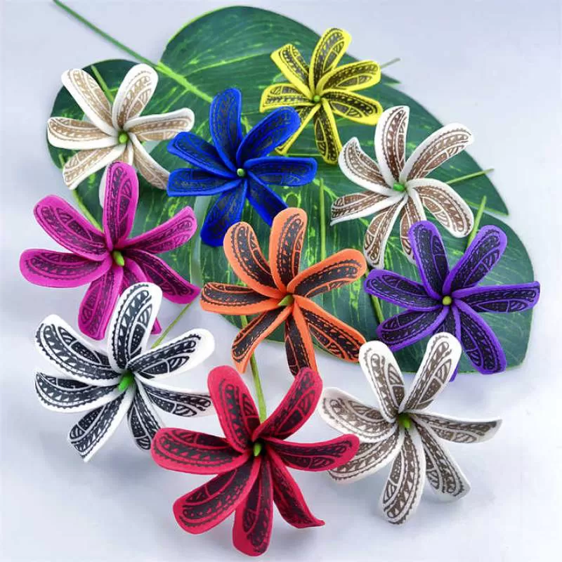 7cm EVA Foam Tiare Hair Pick Flower Dance Hair Clips Artificial Hawaiian Decorative Accessories