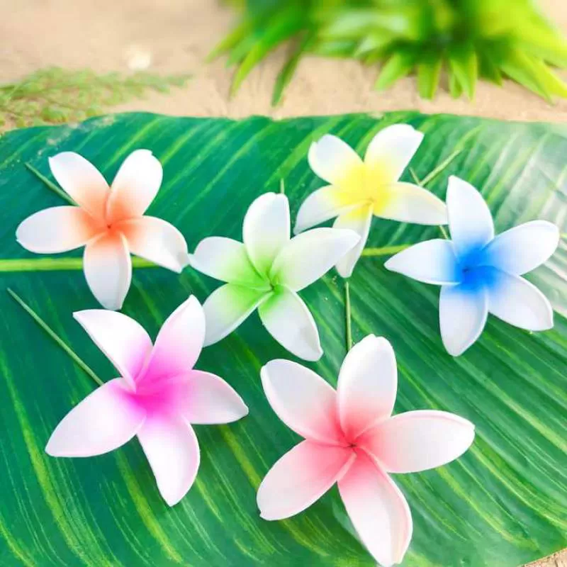 Wholesale 8 CM EVA Foam Plumeria Flower  Hair Pick Artificial Hawaii Dance Party Decorative Flower Women Accessories