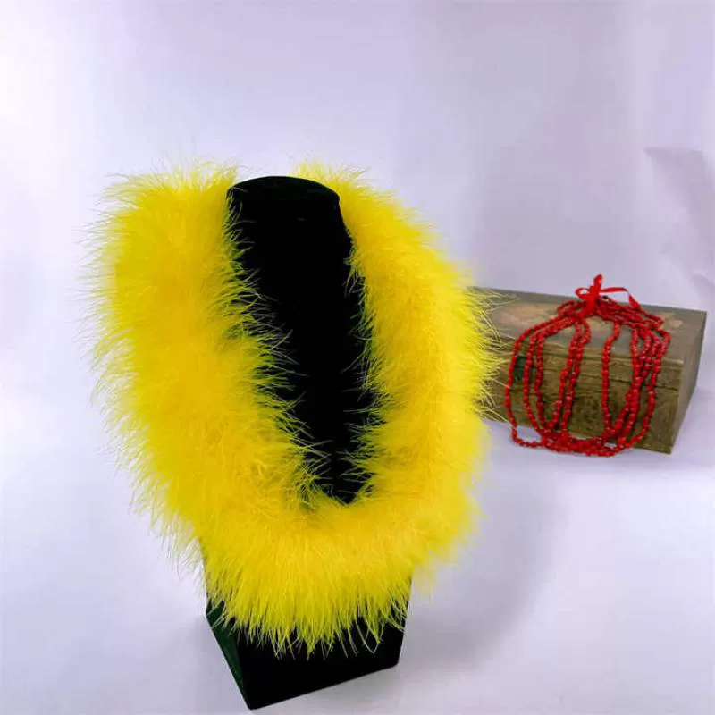 Handmade Natural Feather Ribbon Lei Celebration Wreath Festival Garland for Easter Valentine's Day