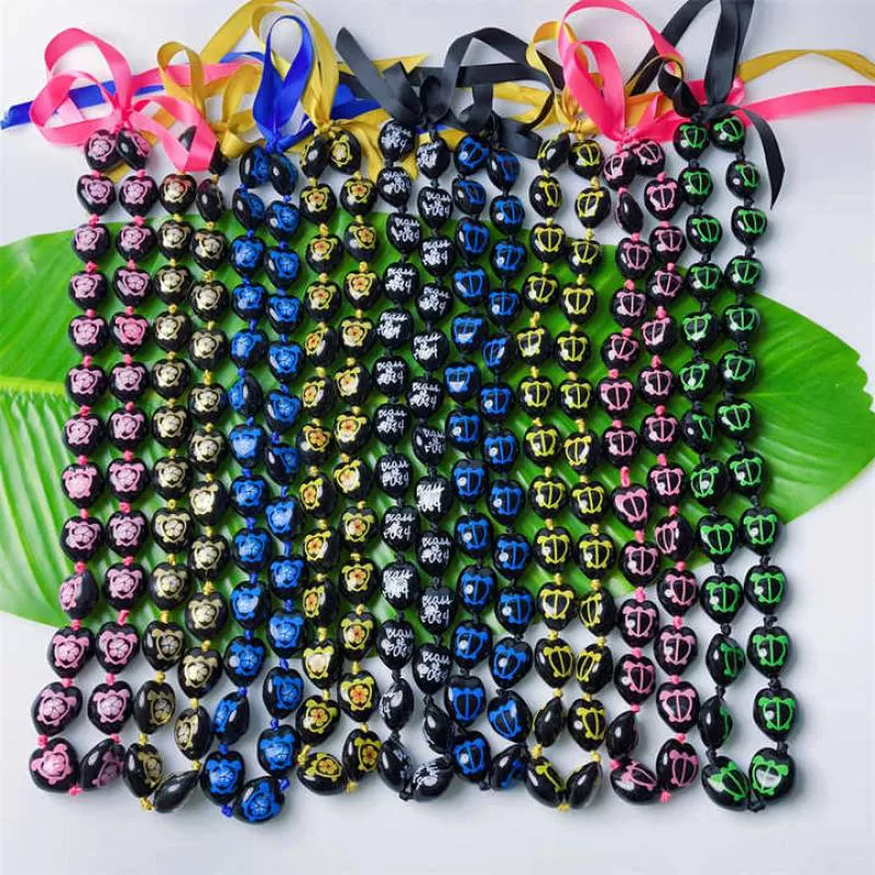 2024 Acrylic Kukui Nut School  Graduation Lei Necklace Graduation Colored Leis Luau Weddings New Lei
