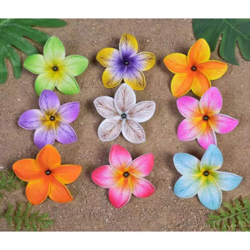 New Designs 9cm EVA Foam Artificial Flowers Hair Clip with Black Pearls KN-hf048b Island Party Decorative Hairpieces Hula Girl