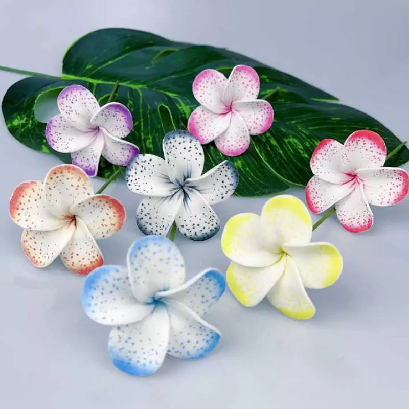Factory Supplier KN-hf094  Eva Foam Plumeria Hair Pick Artificial Hawaii Dance Party Decorative Flower