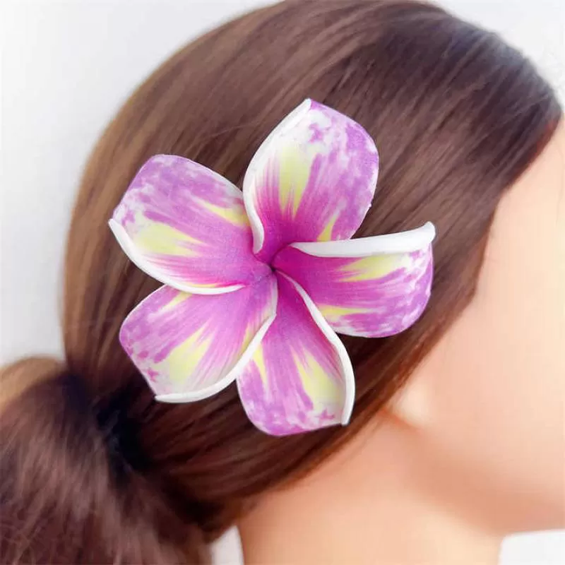 Factory Supplier Plumeria  EVA Foam  Hair Pick Artificial Hawaii Dance Party Decorative Flower Women Accessories