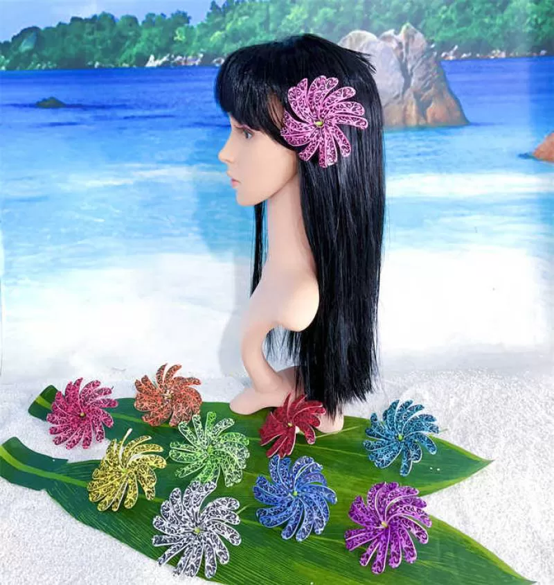 Artificial Double Layers 10cm Tiare Floral Foam Hawaiian Flowers Ear Pick for Hair