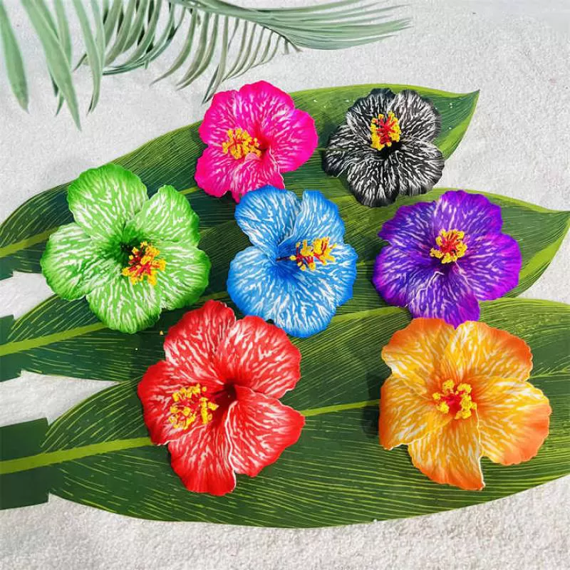Fashion Artificial Foam 14cm Hibiscus Flower Hair Pick Large Eva Foam Hawaiian Flower for Decoration