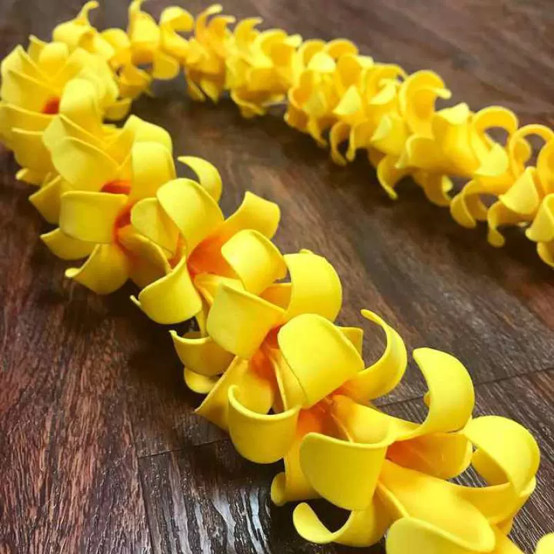 High Quality Artificial Foam Puakenikeni Hawaiian Lei for Hula Dance Celebrations and Decorations