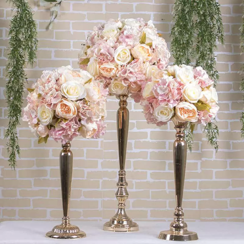 Romantic Rose Stand Wedding Table Decoration Artificial Flowers Stand