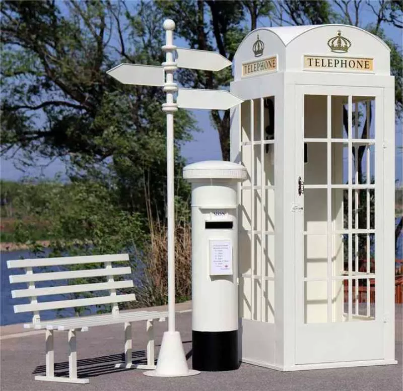 White Telephone Booth Photography Props for Wedding Decor Retro London Telephone Booth with Audio Guestbook