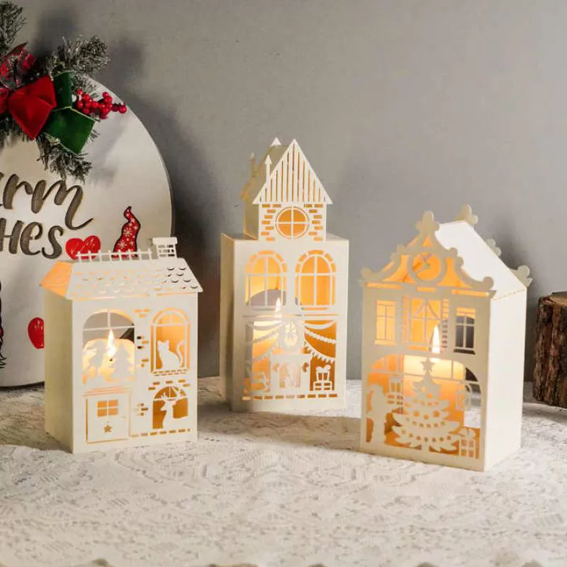 Christmas Candle Holders Home Decoration Ornaments Atmosphere Props Candlestick Holder Christmas Metal Candle Holders