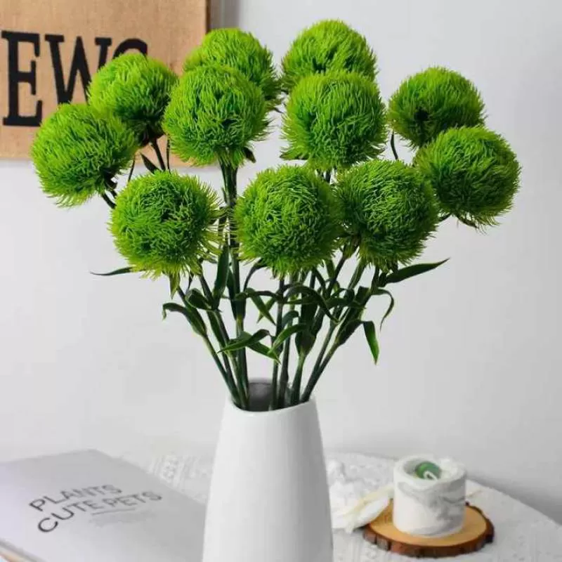 Dianthus Artificial Plants Greenery Stem Realistic Green Tricks for Home Kitchen Wedding Courtyard Decoration