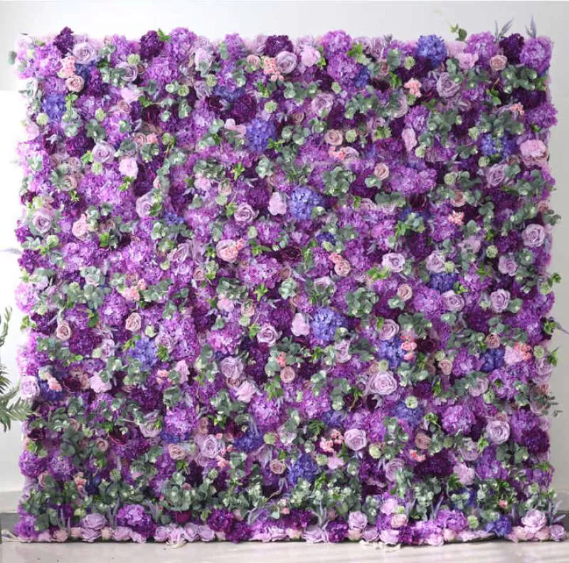 SPRING PLANTING Purple Artificial Flower Wall Wedding Decoration  Artificial Flowers Customizable Flower Wall