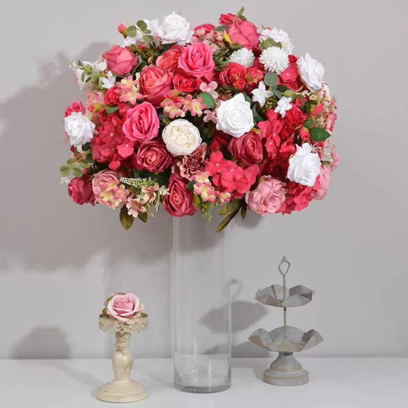 Wedding Flower Ball Table Centerpiece Silk Rose Flowers Decoration Table Runner Flower Ball for Wedding