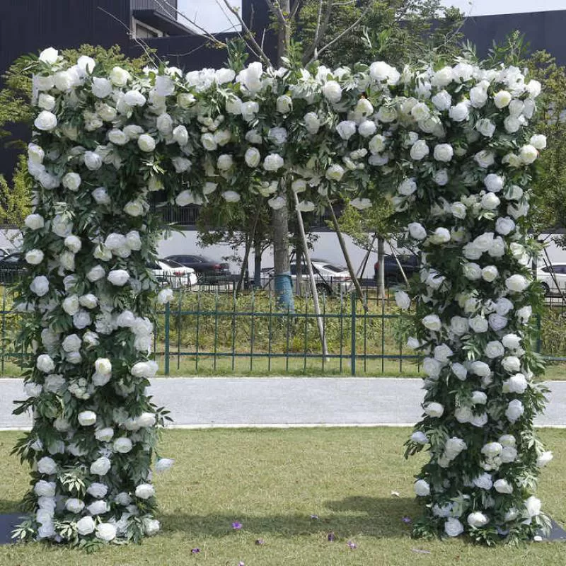 Hot Wedding Events Flower Arch with Stand Silk Rose Flower Runner Flower Wedding Arch