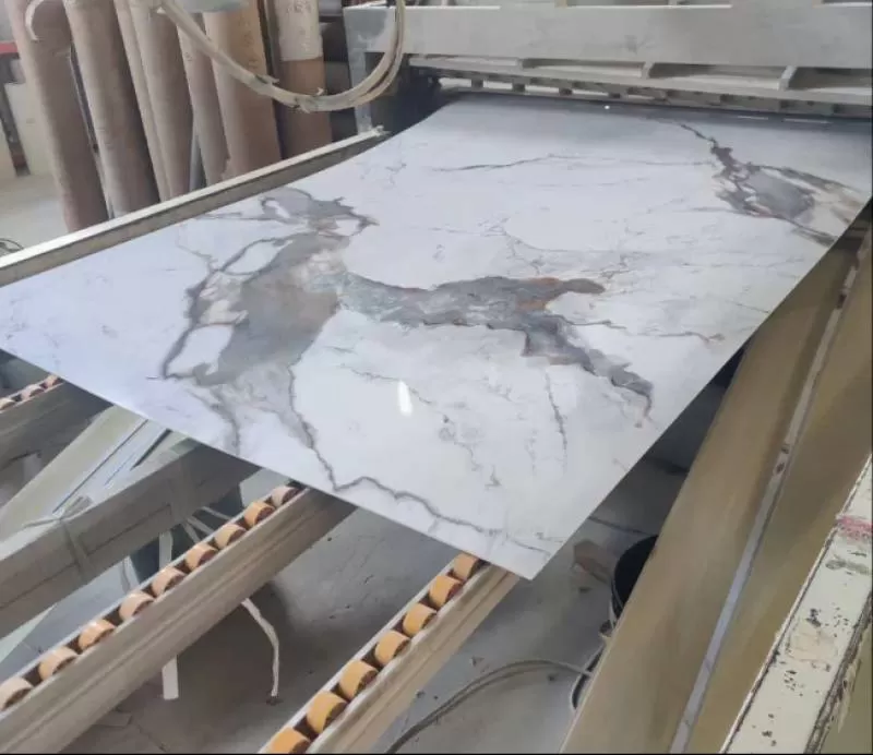 Hot Selling PVC Marble Slabs Marble Substitutes  Large Format Gilding Porcelain Stone Alternative Marble