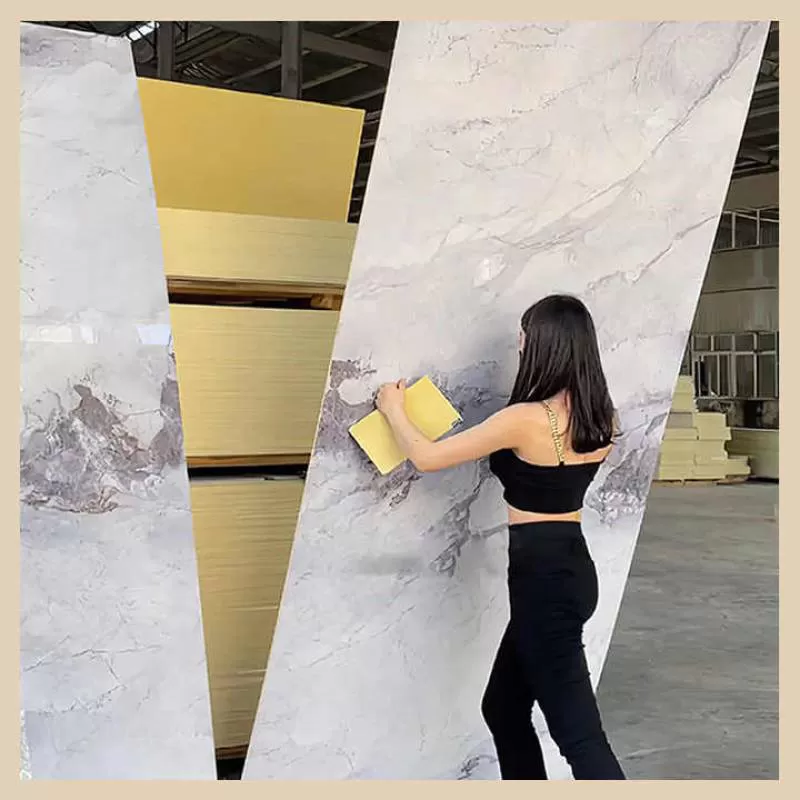 High Gloss UV Boards Faux Marble Flexible Plastic Sheets New Materials for Interior Decor
