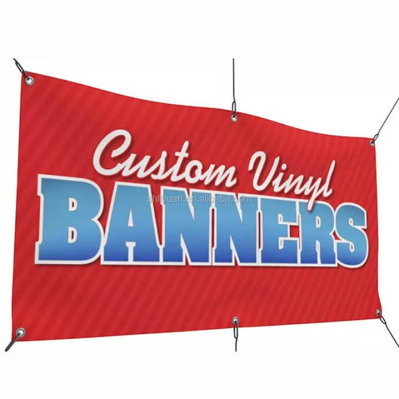 Portable Outdoor Advertising Wind-Proof Sport Game Banner Promotional Mesh Polyester Court Fence Digital Printing Vinyl Flags