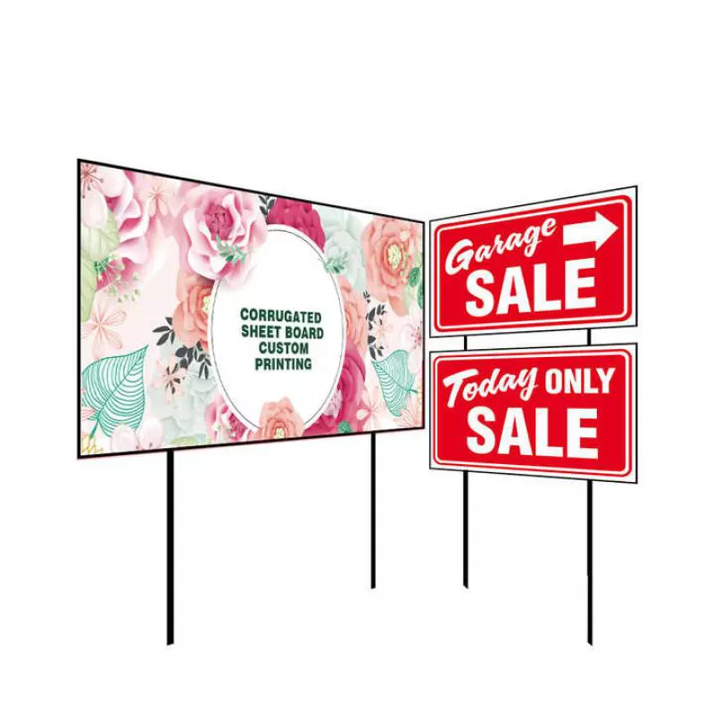 Custom Printing Advertising Digital Printing Honeycomb Board Sheet Board Traffic Yards&lawn Sign Letter With H-stakes