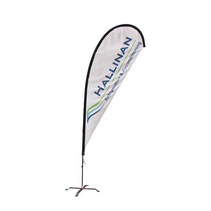 Outdoor Eco-Friendly 3.4m Teardrop Feather Flag Red Yellow Blue Pennant for Promotional Flying Advertising in Exhibitions