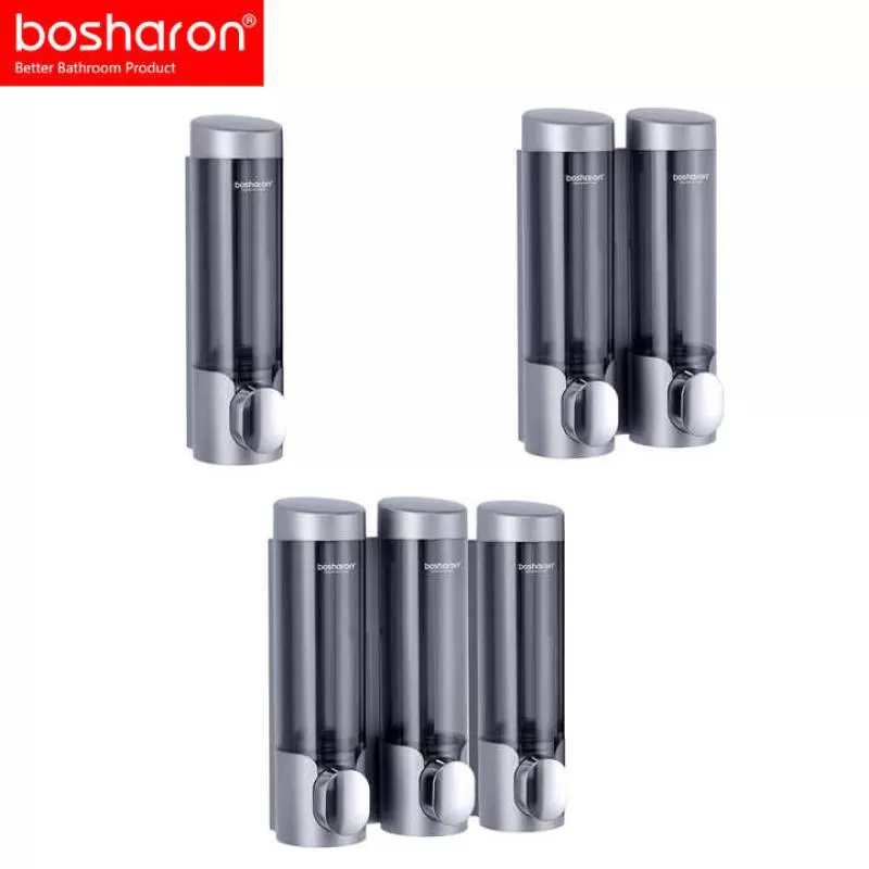 Hand Soap Dispenser & Lotion Dispenser Manual Hand Abs Plastic Wall Mounted 3 Shower Chamber Shampoo Gel Lotion Soap Dispenser