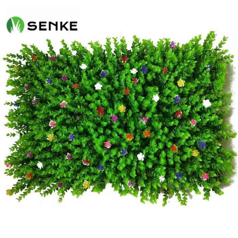 SENKE  Unti-UV Green Plant Garden Decorative Faux Greenery Mats Artificial Flower Plant Hedge Boxwood PanelsFor Home Decoration