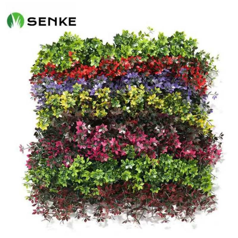 SENKE Anti-uv Plastic High Quality Artificial Hedge Boxwood Panels Green Plant Vertical Garden Wall for  Decoration