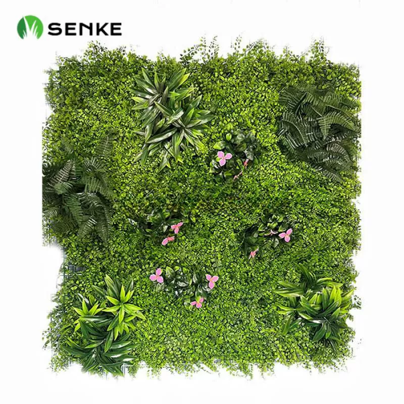 SENKE Indoor Vertical Garden Decoration with Plastic Wall Grass Green for Shrubs Planting Artificial Grass Wall