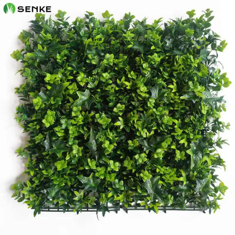 SENKE Home & Outdoor Garden Decor UV Protected Faux Plastic Green Grass Wall Backdrop Panel Artificial Shrubs Plant Wall Decor