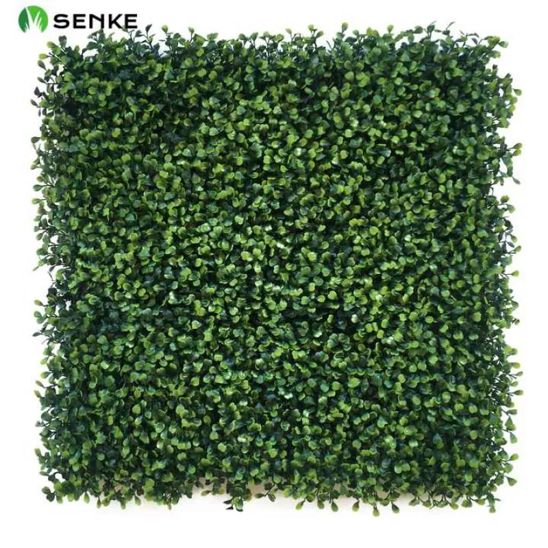 SENKE Green Faux Grass Artificial Panels Plastic Topiary Plant Boxwood Hedge for Garden Backyard Privacy Fence Decor