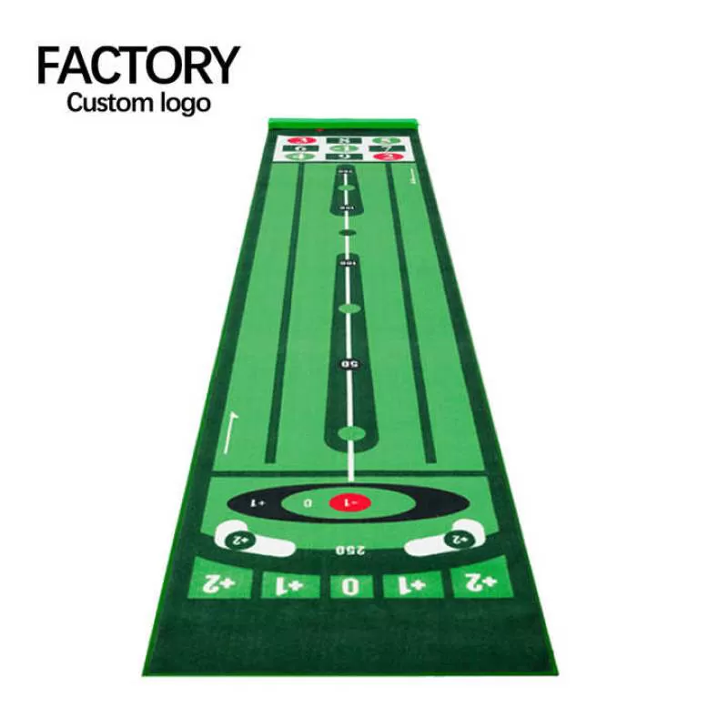TL016 Portable Indoor Golf Practice Putting Game Mat Velvet Golf Putting Mat