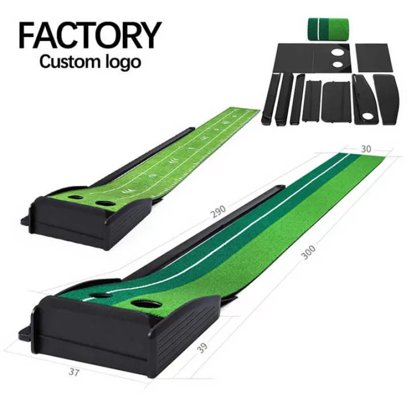 TL035 Detachable Assemble Mini Golf Mat Golf Training Aids Golf Putting Mat with Ball Return Track