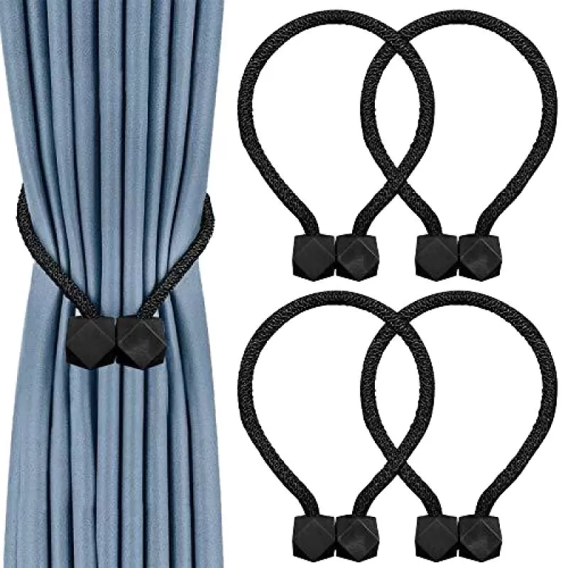 European Magnetic Germany Holdback Rope Modern Design Decorative Drapes Fabric Curtains With Hook Accessory One of Pair
