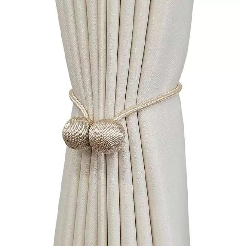 One Pair  Color Beige  Magnet Curtain Belt Hooks Wholesale Stock