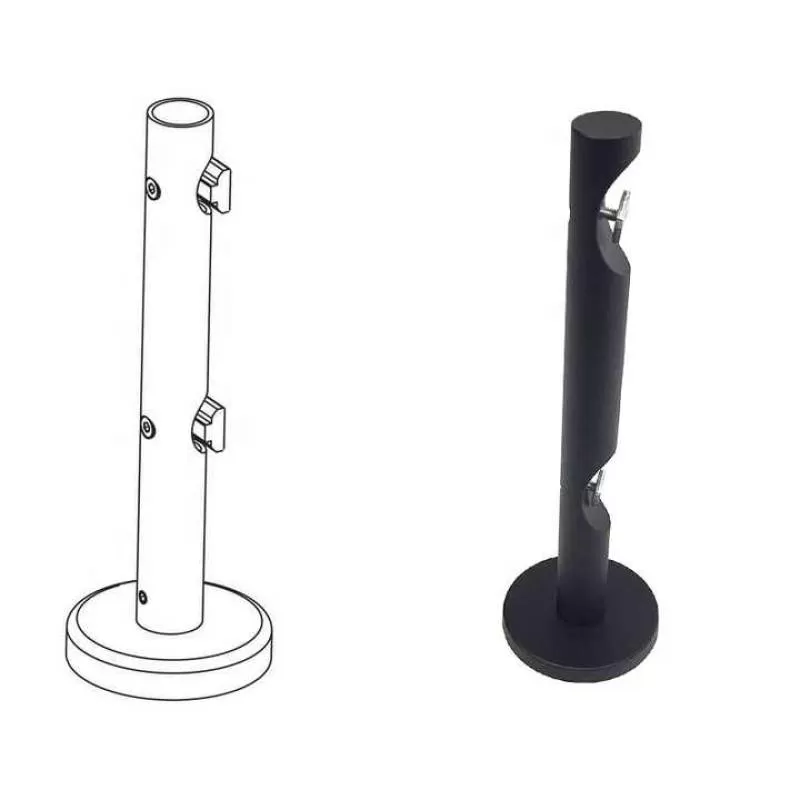Channel Track Double Wall Bracket Round Base 2024