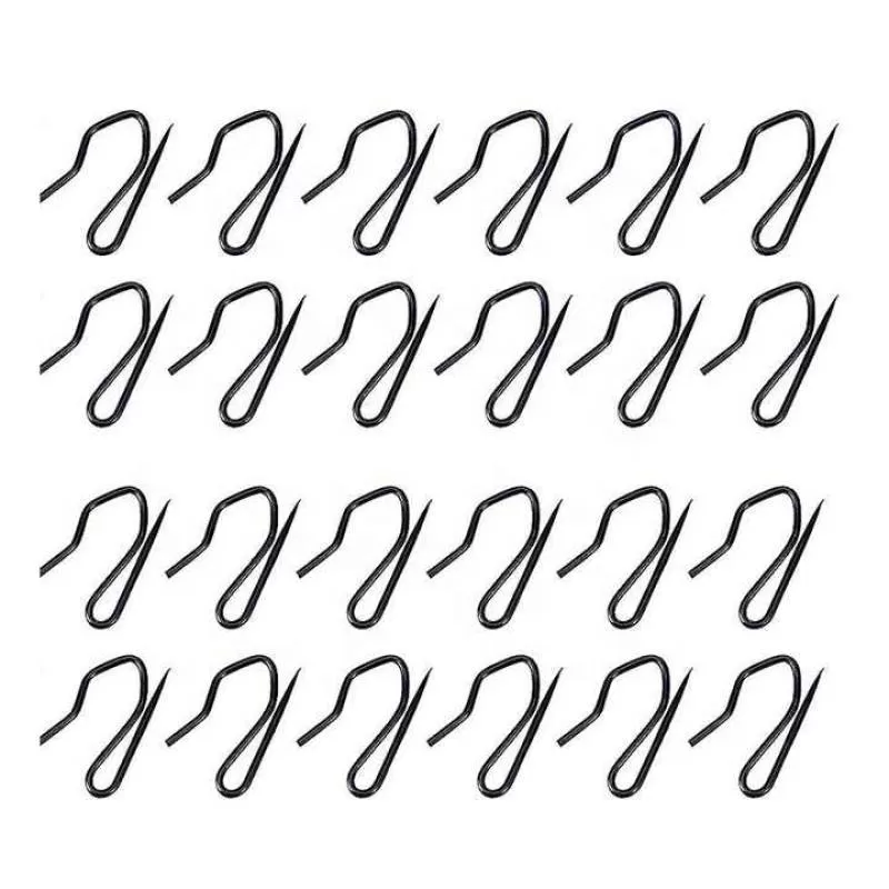 Stainless Steel Curtain Pin Hooks for Window, Door, Shower Curtains - Black Color