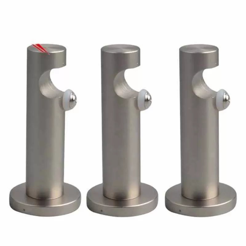 High Quality Wall-mounted Single Nickel Black Steel Curtain Bracket Metal Curtain Support