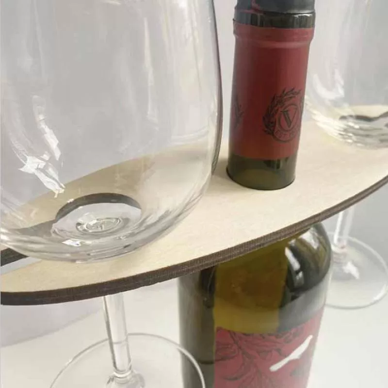 Portable Classic Wine Bottle Cups Hanger Wooden Wine Rack Stand Wine Hangers