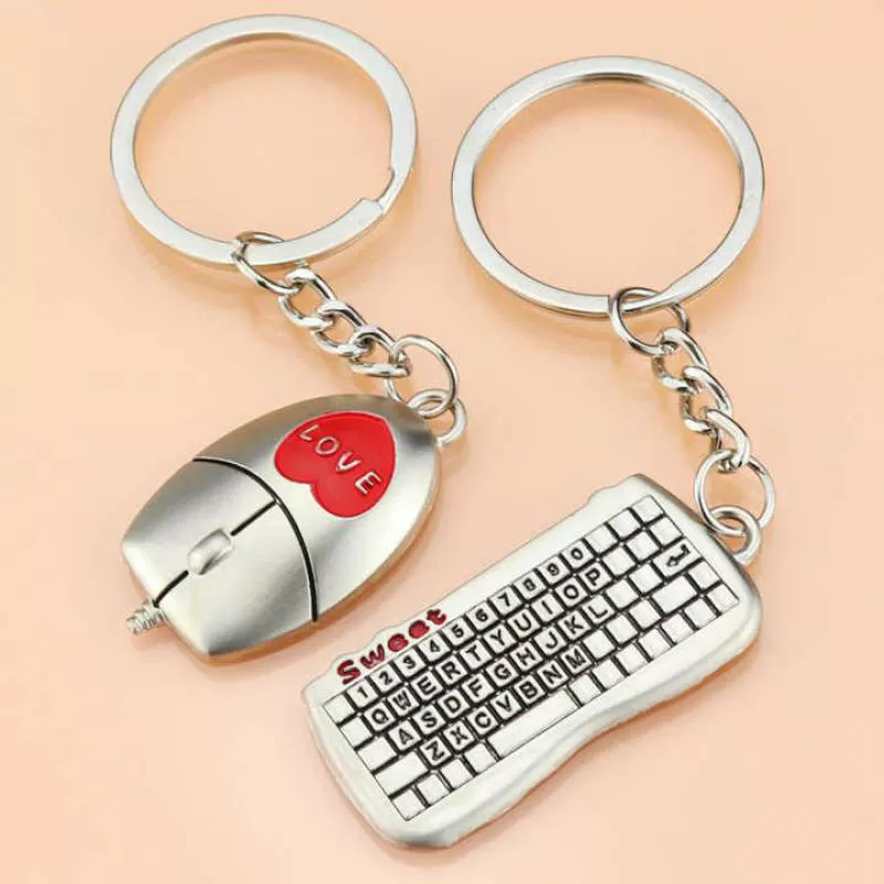 Hot Sale Metal Keychain Mouse Keyboard Couple Keychain Pendant