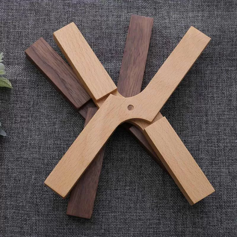 Bamboo Wood Coaster Trivets for Pot Holders Bamboo Trivet Mat Foldable Pot Coaster Set