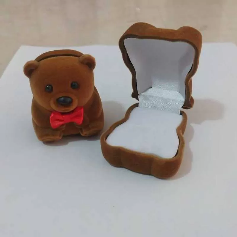 Portable Boxing Ring Bear Velvet Ring Case Box
