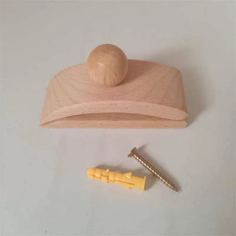 Natural Wooden Tapestry Hangers Wooden Hook Wall Hangers Clips with Self Adhesive and Screws