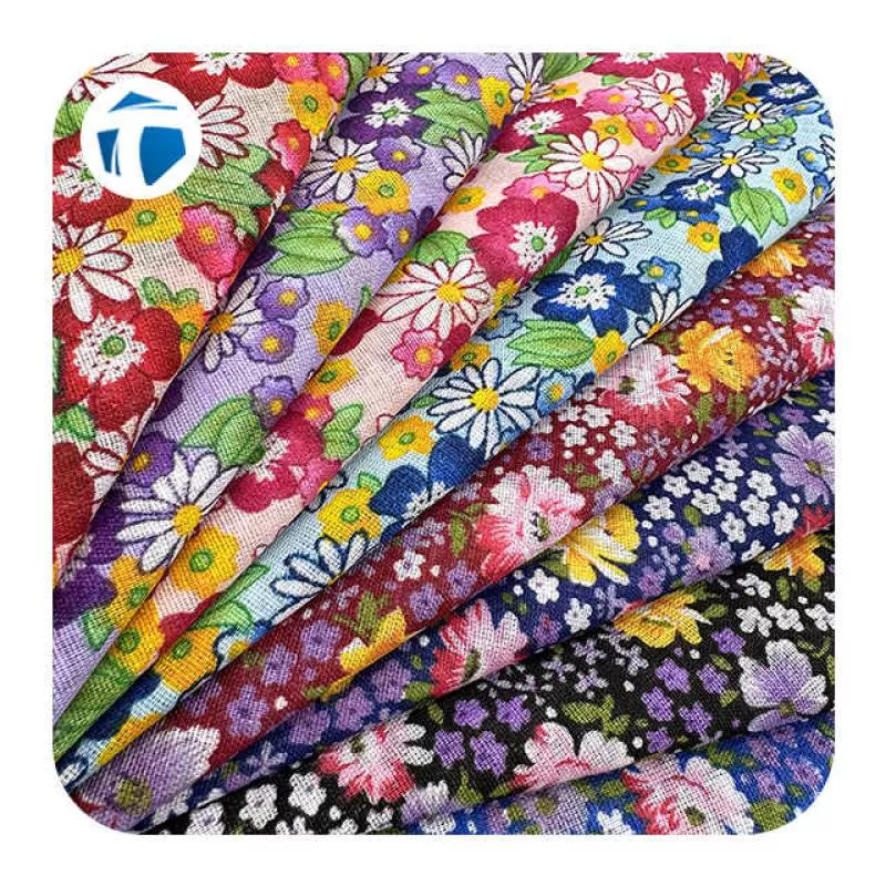 Custom Patterned Floral Print 65/35 45*45 96*72 90gsm TC Fabric for Shirt Pocket