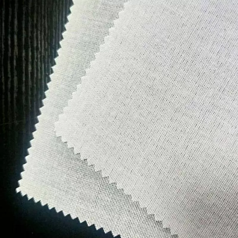 100% Polyester White Color  Interlining Fabric Rolls for Waistband