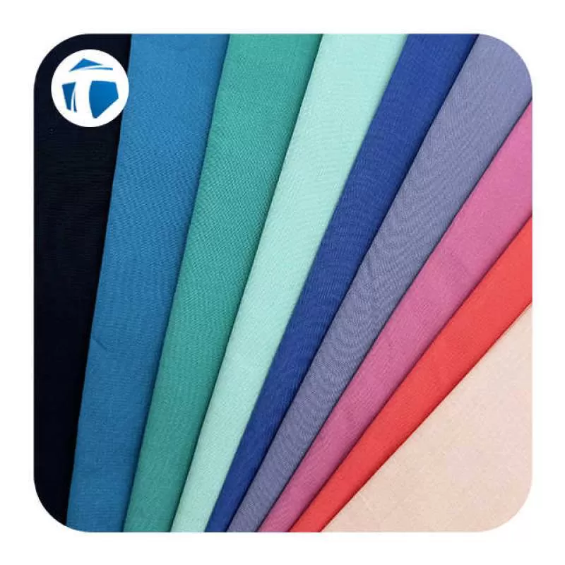 Tc Bleached/ Dyed Poplin Fabric 76617 Trueran Fabric T-Shirt Ce Plain Fabrics Woven Bci Lightweight Interlining 100gsm 110*76