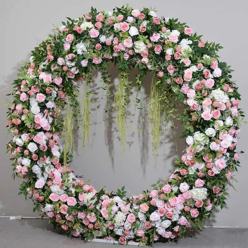 Pink Wedding Arch Flowers Artificial Floral for Wedding Background Prop Event Rose Decor Wedding Arch Flowers