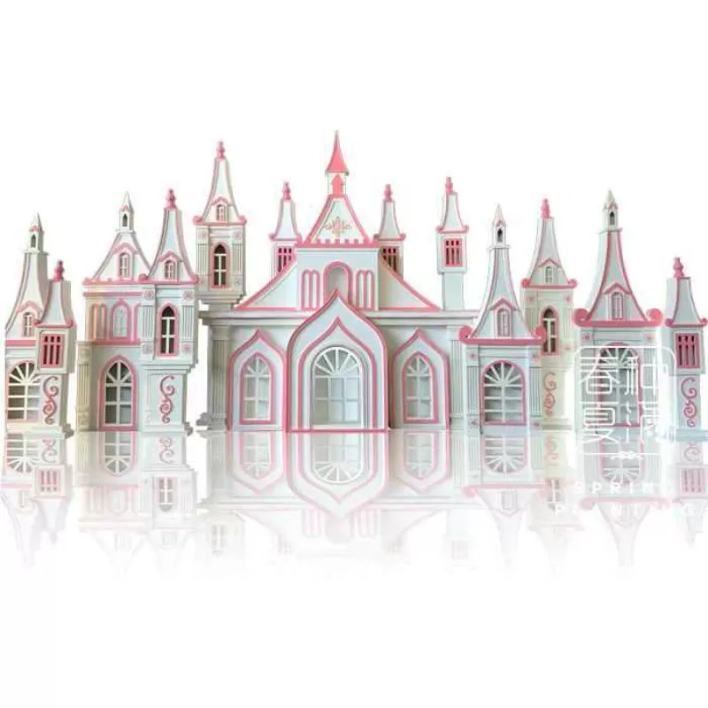 Customised Romantic Fantasy Wooden Castle Sculpture for Wedding Backdrop Decoration