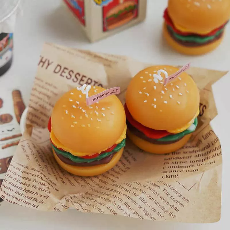 Hamburger Scented Candle Home Birthday Party Decorations Photography Props Hamburger Shape Scented Candle